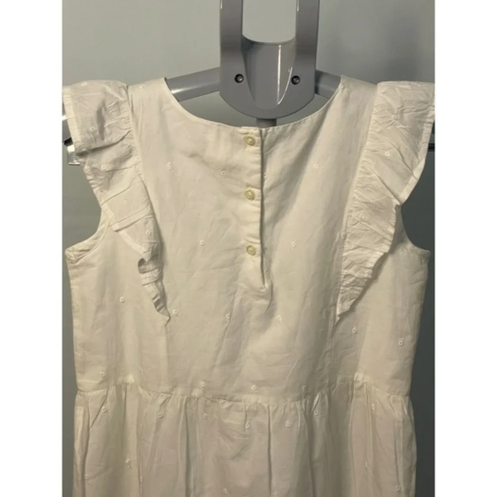 GAP Kids‎ Girls White Eyelet Ruffle Sleeveless Dress Casual Party Large